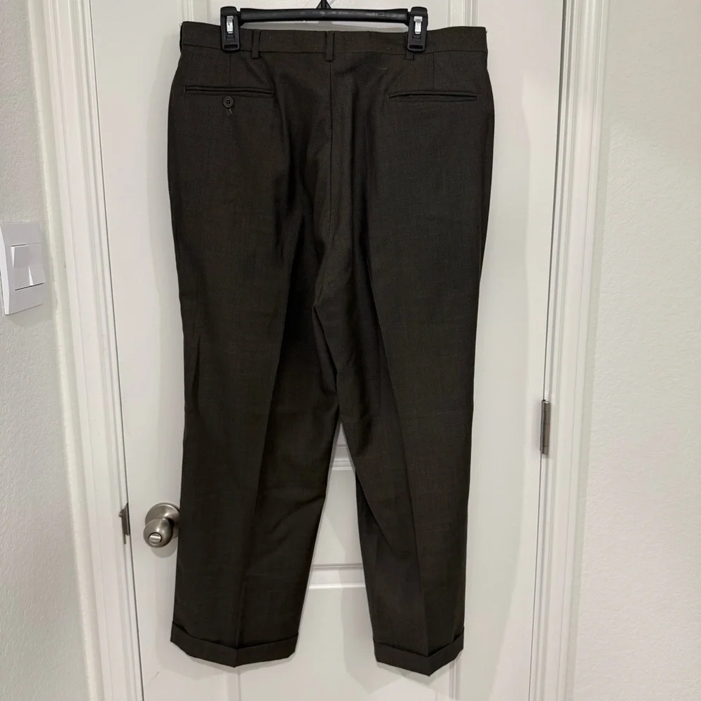 Andrew Fezza Fusion Super Luxury Wool Suit Taupe Gray Size 42R Pants 36 Waist